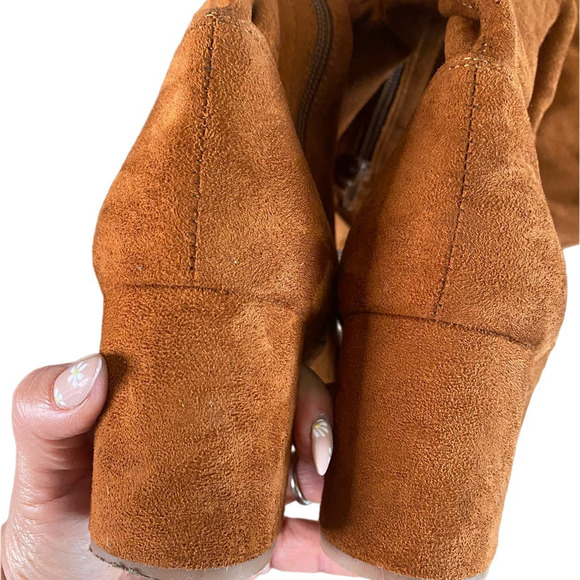 Coconuts Matisse Reginald Suede Over the Knee Block Heel Boots 7.5 Camel Brown - Picture 4 of 6
